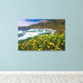 Bloemen boven Sand Dollar Beach Canvas Afdruk (Insitu (Houten vloer))