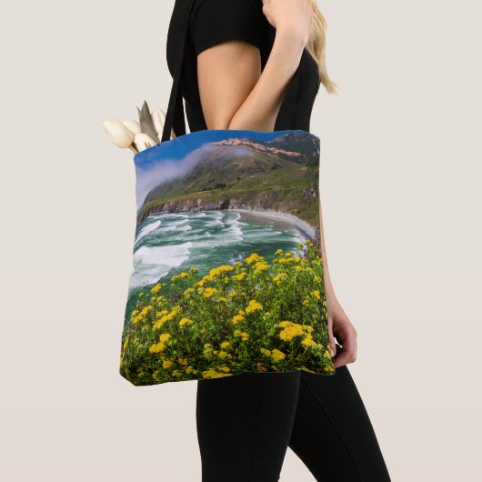 Bloemen boven Sand Dollar Beach Tote Bag (Dichtbij)