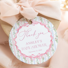  Bloemen Bow Meisje Baby shower Dank u Bedankjes Labels