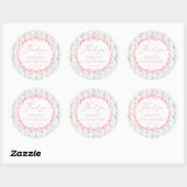  Bloemen Bow Meisje Baby shower Dank u Ronde Sticker (Vel)