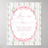  Bloemen Bow Meisje Baby shower Mom-osa Bar Poster (Voorkant)