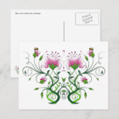 Bloemen Briefkaart: Bloemen symmetrie Briefkaart (Voorkant / Achterkant)