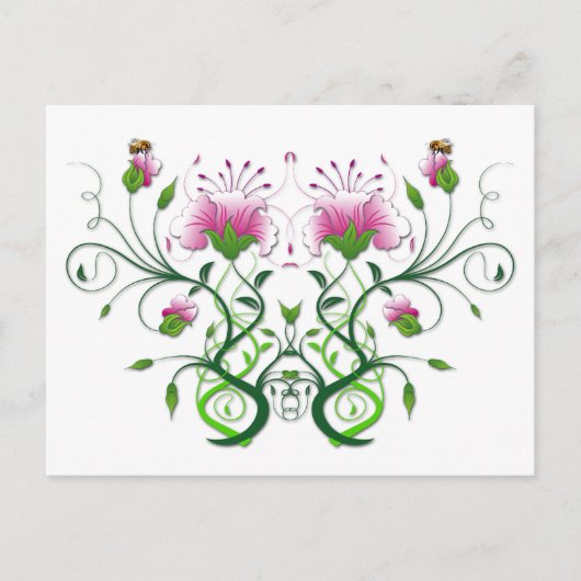 Bloemen Briefkaart: Bloemen symmetrie Briefkaart (Voorkant)