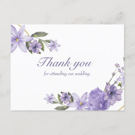 Bloemen briefkaart bruiloft dank u