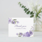 Bloemen briefkaart bruiloft dank u (Staand voorkant)