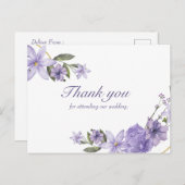 Bloemen briefkaart bruiloft dank u (Voorkant / Achterkant)