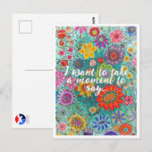 Bloemen Briefkaart gedrukt van originele artwork. (Voorkant / Achterkant)