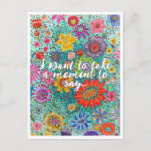 Bloemen Briefkaart gedrukt van originele artwork. (Voorkant)