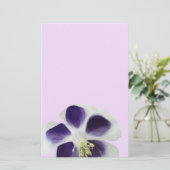 Bloemen briefpapier, paarse en witte bloesem briefpapier (Staand voorkant)