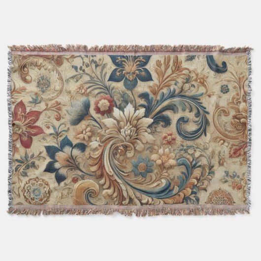   Bloemen Brokaat Patroon 2 Deken (Voorkant)