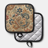 Bloemen Brokaat Patroon 2 Pannenlap (Voorkant / Achterkant)