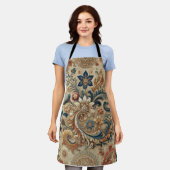   Bloemen Brokaat Patroon 2 Schort (Gedragen)