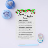 BLOEMEN, BRUID & BRUIGOM TRIVIA SHOWER GAMEKAART F FLYER (Enkel)