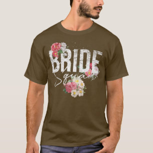 Bloemen Bruid Squad Bruiloft Dames Bloemige Bruid T-shirt