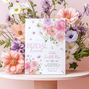 Bloemen Bruids Brunch Liefde in Bloei Paarse Kaart