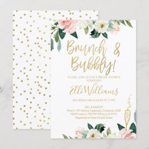 Bloemen Bruids & Bubble Bruids Douche Uitnodiging