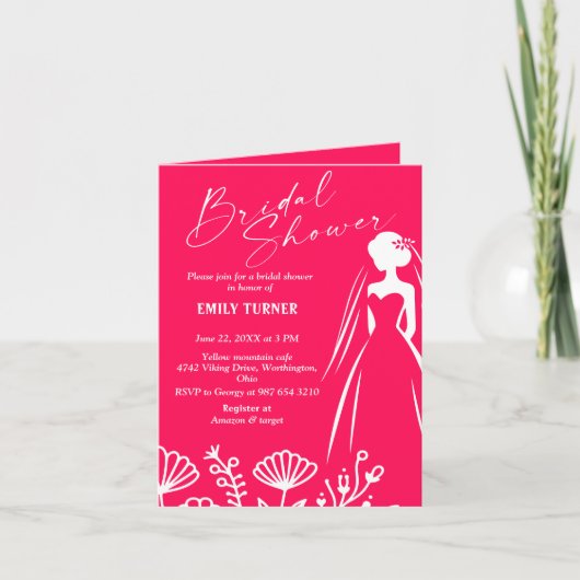 Bloemen Bruids douche Uitnodiging (Voorkant)
