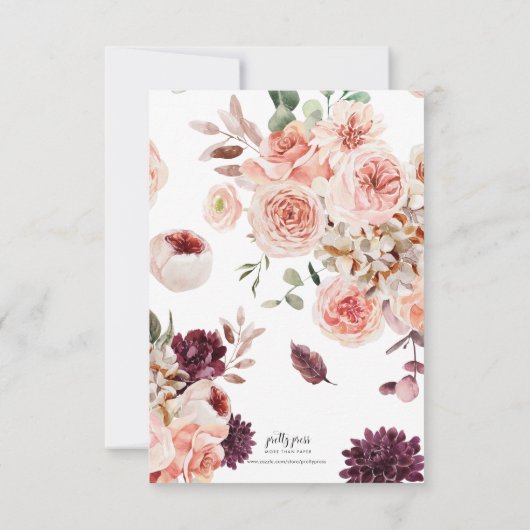 Bloemen Bruids Douche Uitnodiging, bruiloft douche Aankondiging (Achterkant)