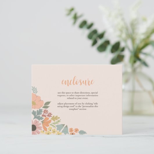 Bloemen Bruids Douche Uitnodiging Insert (Staand voorkant)