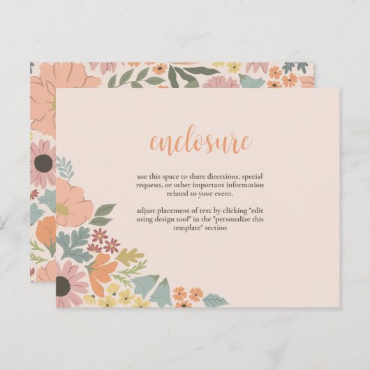 Bloemen Bruids Douche Uitnodiging Insert (Voorkant / Achterkant)