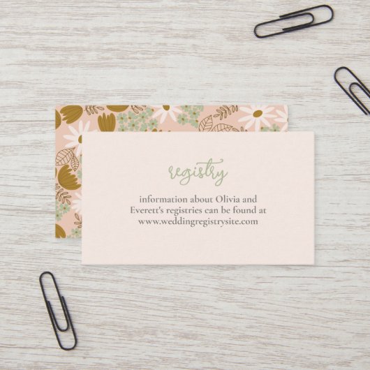  Bloemen Bruids Douche Uitnodiging Insert (Voorkant / Achterkant in situ)