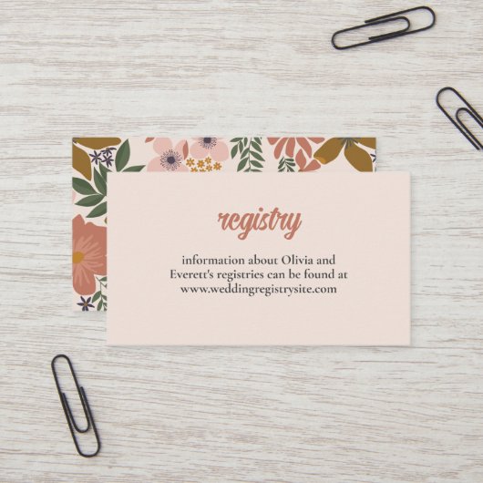 Bloemen Bruids Douche Uitnodiging Insert (Voorkant / Achterkant in situ)