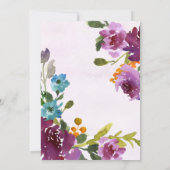 Bloemen Bruids Douche Uitnodiging - Jewel Tones (Achterkant)