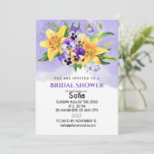 Bloemen Bruids Douche Uitnodiging - Lily en Pansy (Staand voorkant)