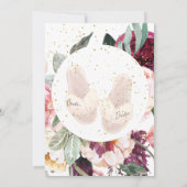 Bloemen Bruids Douche Uitnodiging met Gold Circle (Achterkant)