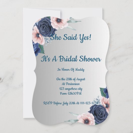 Bloemen bruids douche uitnodiging, modern, boho. kaart (Voorkant)