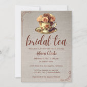 Bloemen bruids Tea Party Vrijgezellenfeest Kaart (Voorkant)