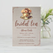 Bloemen bruids Tea Party Vrijgezellenfeest Kaart (Staand voorkant)