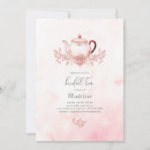 Bloemen bruids thee bruids douche uitnodiging (Voorkant)