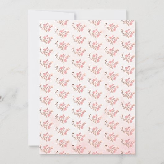 Bloemen bruids thee bruids douche uitnodiging (Achterkant)