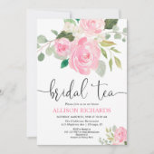 Bloemen bruids thee party douche, blush roze kaart (Voorkant)