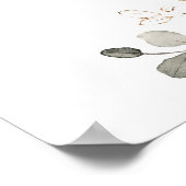 Bloemen Bruids Witte Gouden Trouw Welkomstbord Poster (Hoek)