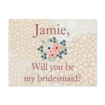 Bloemen bruidsmeisje uitnodiging