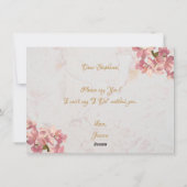 Bloemen bruidsmeisje voorstel roze orchidee marmer feestdagenkaart (Achterkant)