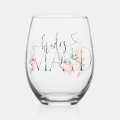 Bloemen Bruidsmeisje Wijn Glas Bruidsmeisje Gesche (Voorkant)