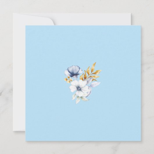 Bloemen Bruidsschoen Iets Blauw Vrijgezellenfeest Kaart (Achterkant)