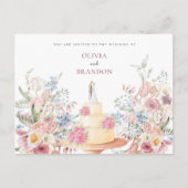 Bloemen bruidstaart briefkaart (Voorkant)