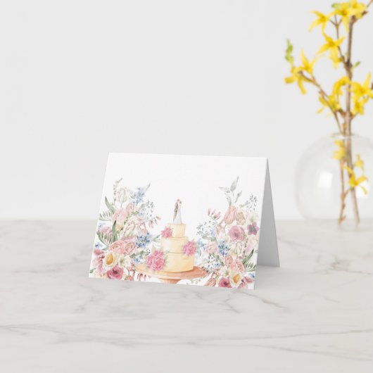 Bloemen bruidstaart kaart (Gele Bloem)