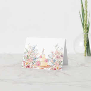 Bloemen bruidstaart kaart