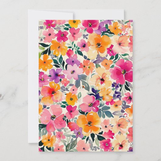 Bloemen bruidsthee, Vrijgezellenfeest Kaart (Achterkant)