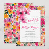 Bloemen bruidsthee, Vrijgezellenfeest Kaart (Voorkant / Achterkant)