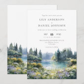 Bloemen Bruiloft aan het bosmeer Kaart (Voorkant / Achterkant)