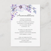 Bloemen bruiloft accommodaties. Paarse bloemen Informatiekaartje (Voorkant)