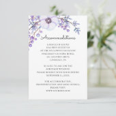 Bloemen bruiloft accommodaties. Paarse bloemen Informatiekaartje (Staand voorkant)