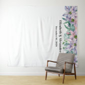 Bloemen bruiloft achtergrond. Tuinbloemen achtergr Wandkleed (In Situ (horizontaal))