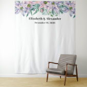 Bloemen bruiloft achtergrond. Tuinbloemen achtergr Wandkleed (In situ)